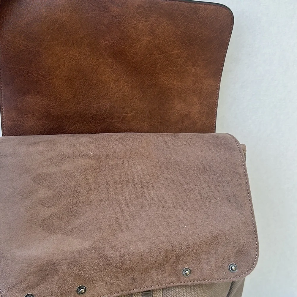 New AUTHENTIC GUESS Cargo /Military Leather Backpack